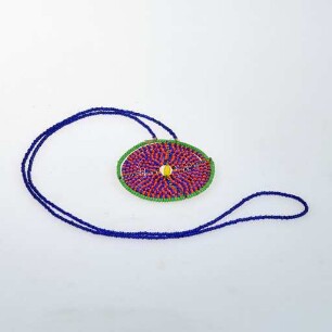 Glasperlen-Halsschmuck mit gelber Perle