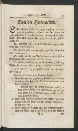 Von der Subtraction