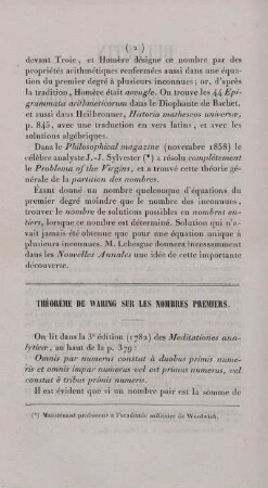 Théorème de waring sur les nombres premiers.