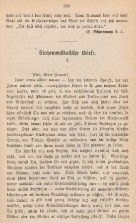 505-513 Kirchenmusikalische Briefe