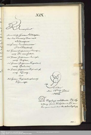 XIX., 18. Juni 1856