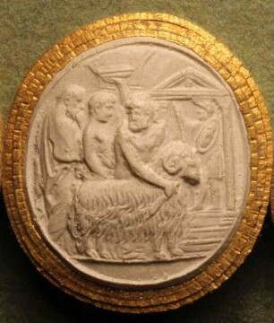 Drei Männer, einen Widder zur Opferung führend (Daktyliothek, Erstes Mythologisches Tausend)
