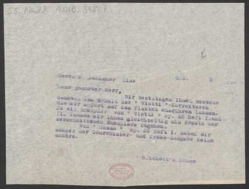 Brief an Heinrich Dessauer : 05.03.1915