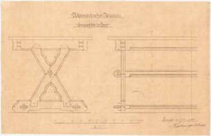 Uckermärkisches Museum, Prenzlau Umbau der Heilig-Geist-Kirche: Tisch: Ansicht, Schnitt 1:5