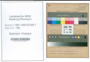 Entnazifizierung Friedrich Siekmann , geb. 12.04.1905 (Baecker)