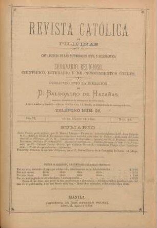 Ano II. 16 de Marzo de 1890, Núm. 58