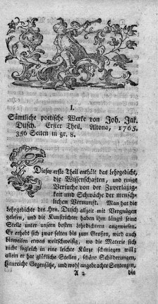 I. Sämtliche poetische Werke. T.1.