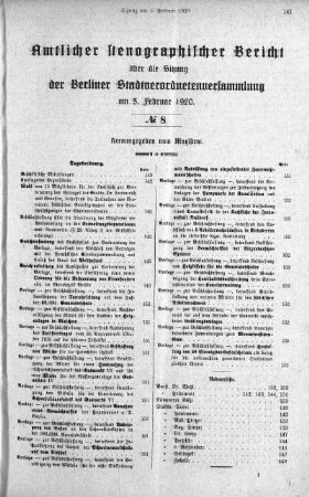 No. 8, 5. Februar 1920