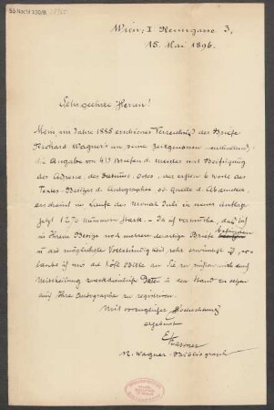 Brief an B. Schott's Söhne : 15.05.1896