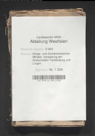 Bauetat von den geistlichen Gebäuden in der Grafschaft Lingen