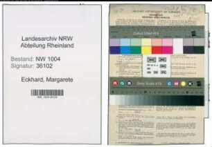 Entnazifizierung Margarete Eckhard , geb. 02.02.1921 (Postangestellte)