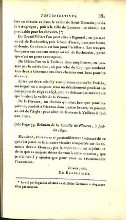 (26) Page 79. Relation de la bataille de Fleurus, 3 juillet 1690.