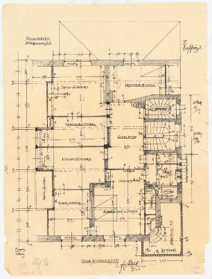 Einfamilienwohnhaus, Berlin-Nikolassee: Grundriss Obergeschoss 1:50