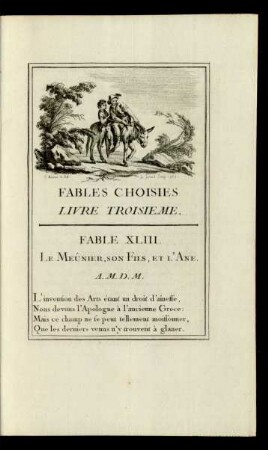 Fables Choisies Livre Troisieme.