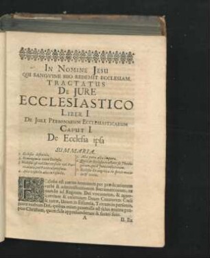 Caput I. De Ecclesia ipsa.