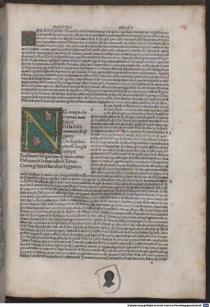 Trionfi : mit Kommentar und Widmungsvorrede an Borso d'Este von Bernardo da Siena. [1-2]. [1], Trionfi