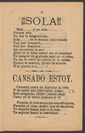 ¡¡Sola!!