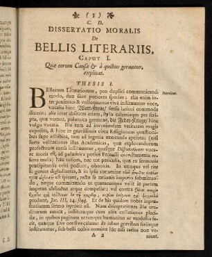 3-20, Dissertatio Moralis de Bellis Literariis,...
