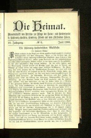 Die schleswig=holsteinischen Musikfeste.