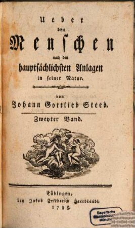 Ueber den Menschen nach den hauptsächlichsten Anlagen in seiner Natur, Zweyter Band