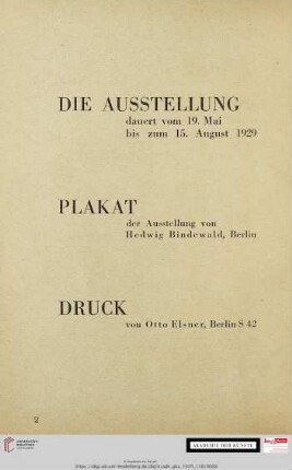 Die Ausstellung / Plakat / Druck
