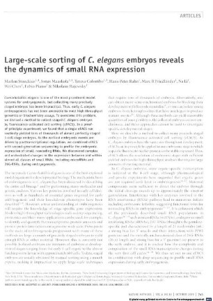 Large-scale sorting of C. elegans embryos reveals the dynamics of small RNA expression