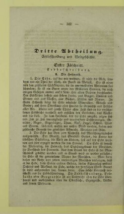 Dritte Abtheilung. Erdbeschreibung und Weltgeschichte