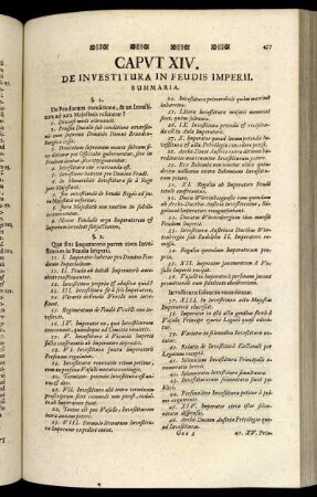 Caput XIV. De Investitura In Feudis Imperii.