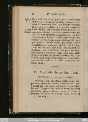 IV. Meditatio de nomine Iesu.