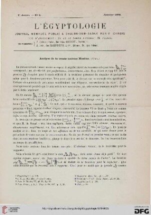 Heft 1 (Janvier 1876)