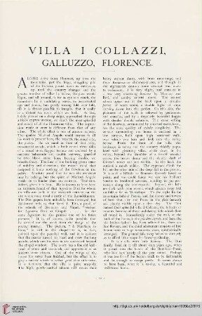 Villa I Collazzi, Galuzzo, Florence [Text und Tafeln]
