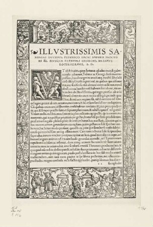 Illustrissimis saxoniӕ ducibus, aus: Gaius Suetonius Tranquillus, Ex recognitione Des. Erasmi Roterodami, Basel 1518, α 2