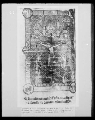 Ms 212, Missale für Köln, fol. 104, Kreuzigung