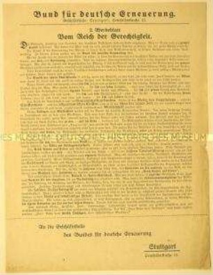 Programmatischer Betrittsaufruf des Bundes für deutsche Erneuerung