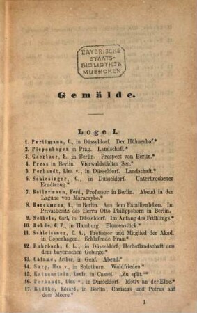 Katalog der Internationalen Kunst-Ausstellung zu München. 1. 1869