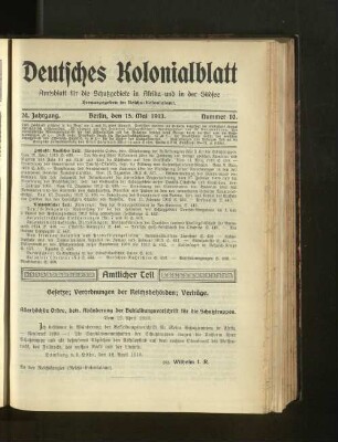 Nummer 10, 15. Mai 1913
