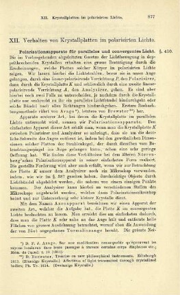 XII. Verhalten von Krj'stallplatten im polarisirten Lichte.