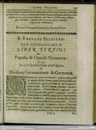 Liber Tertius. De Populis, & Oppidis Germaniae