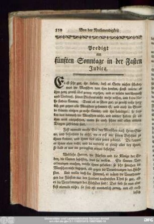 Predigt am fünften Sonntage in der Fasten Judica.