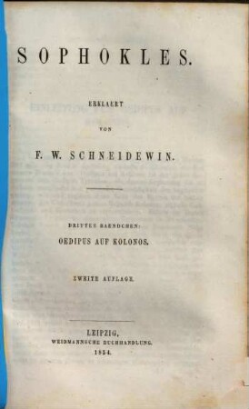 Sophokles, 3. Oedipus auf Kolonos