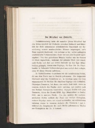 Der Münzfund von Zöckeritz
