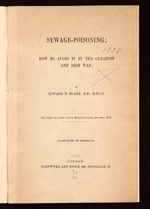 Sewage-poisoning : how to avoid it in the cheapest and best way