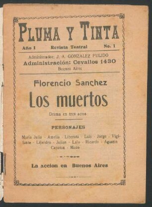 1920000100: Los muertos : drama en tres actos