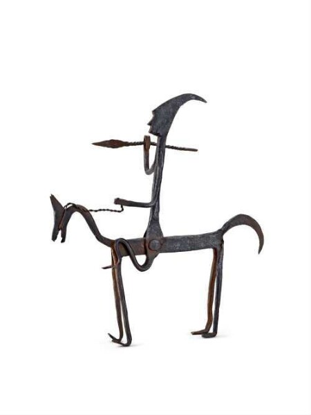 Iron equestrian figure