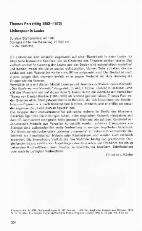 Thomas Parr (tätig 1852-1870) Liebespaar in Laube