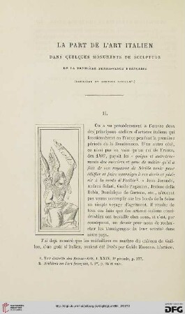 2. Pér. 30.1884: La part de l'art italien, 2 : dans quelques monuments de sculpture de la première Renaissance française
