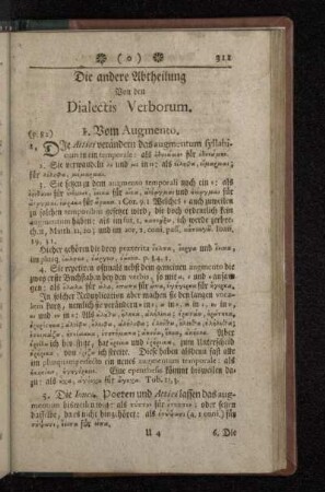 Die andere Abtheilung Von den Dialectis Verborum.