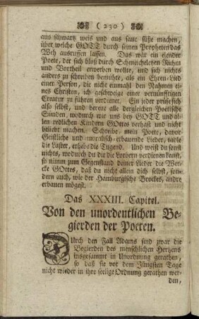 Das XXXIII. Capitel. Von den unordentlichen Begierden der Poeten.