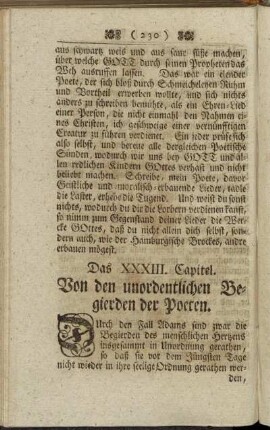 Das XXXIII. Capitel. Von den unordentlichen Begierden der Poeten.