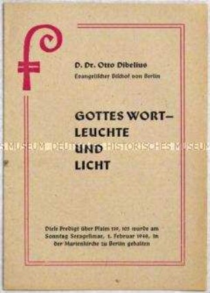 Predigt des evangelischen Bischofs Otto Dibelius am 4. Sonntag nach Epiphanias 1948